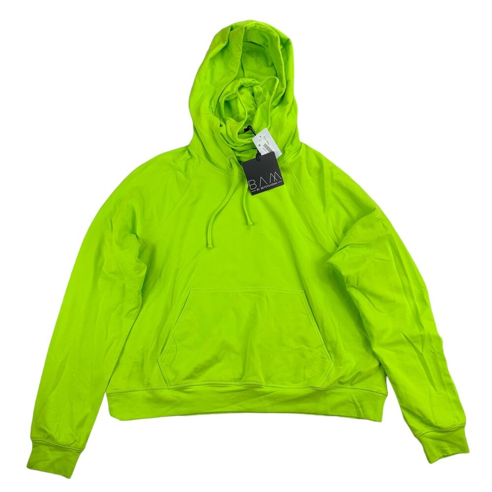 BAM by Betsy & Adam Womens Built-In Mask Relaxed Fit Hoodie Green XL